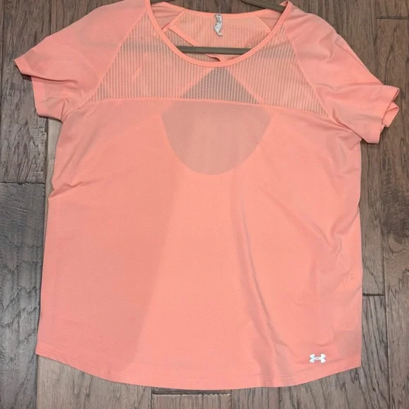 Under Armour Pink Cut Out Short Sleeve Tee - Picture 2 of 3